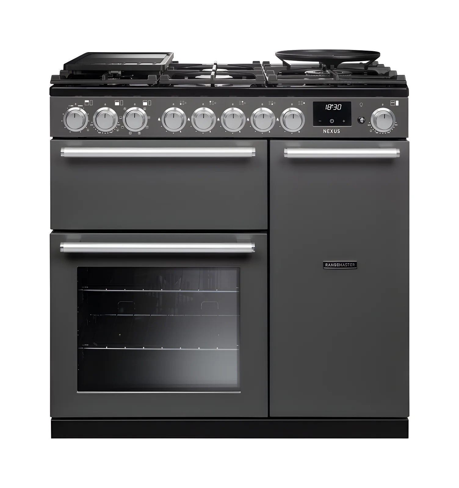 Rangemaster Nexus 90 NEX90DFPSLT/CM1 - Slate Dual Fuel Range Cooker - 90cm Gas Hob - A Energy
