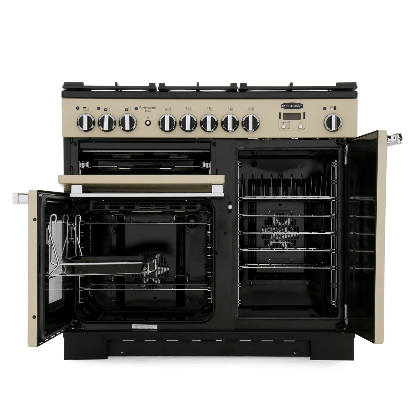 Rangemaster PDL100DFFCR/C - Cream/Chrome Range Cooker - 155L Total Capacity - A Rated - Image 2