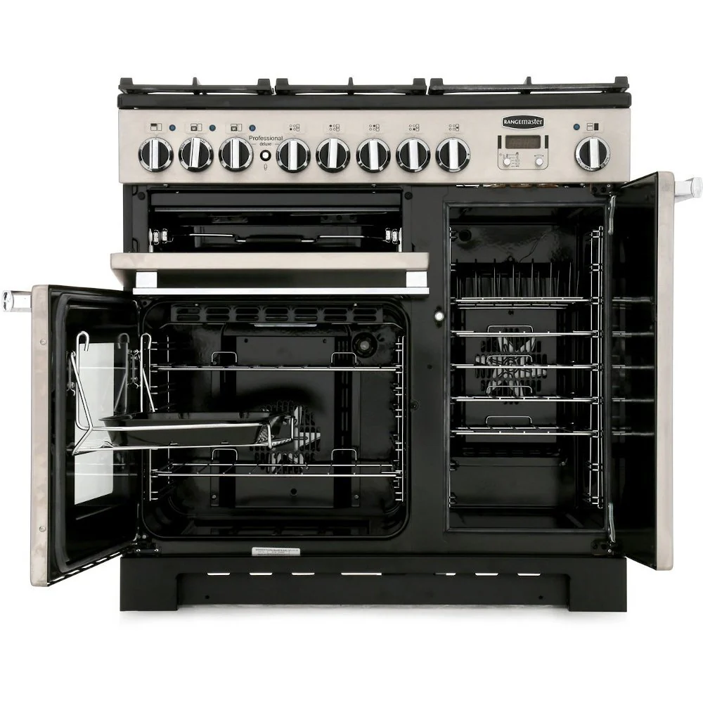 Rangemaster PDL90DFFCR/C - Cream/Chrome 90cm Range Cooker - Dual Fuel - A Rated - Image 2