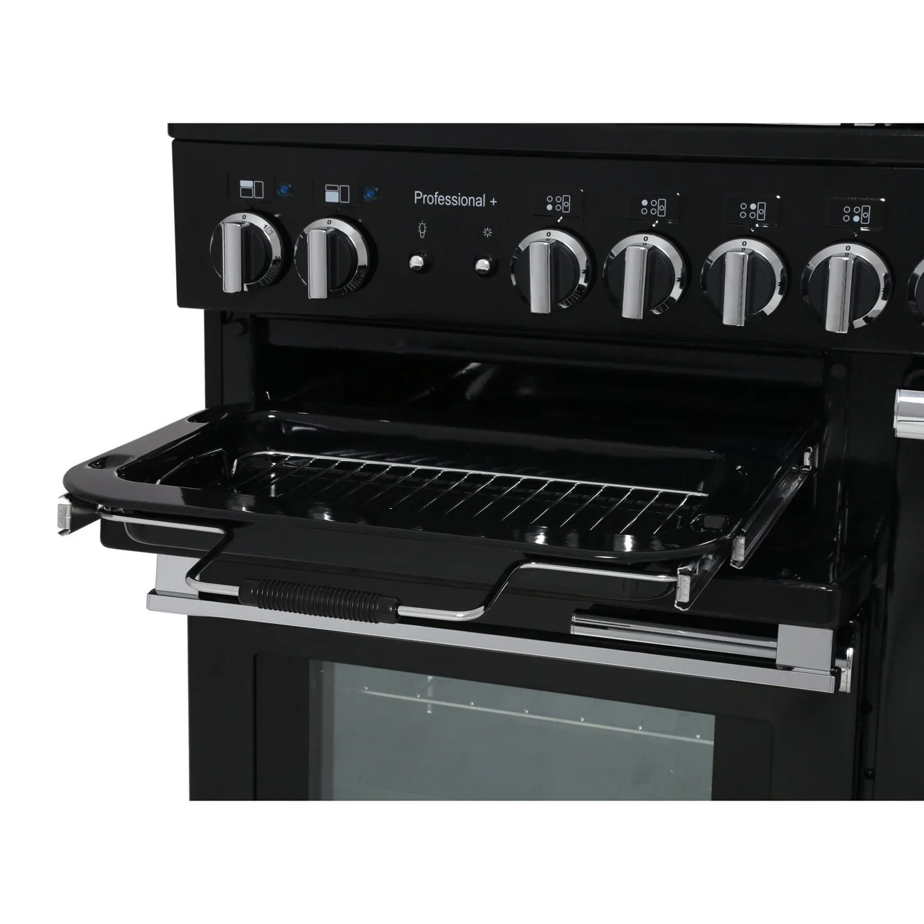 Rangemaster Professional Plus PROP90DFFGB/C - Black/Chrome Range Cooker - 140L - A Rated - Image 3