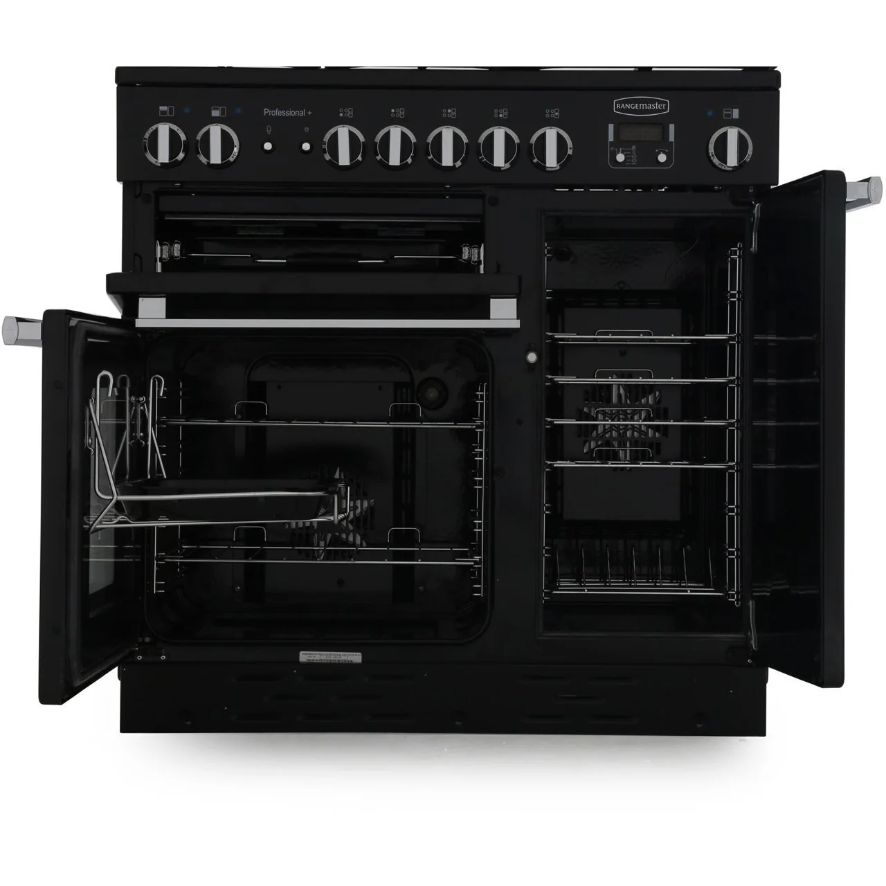 Rangemaster Professional Plus PROP90ECGB/C - Black/Chrome Range Cooker - 90cm Ceramic - A Rated - Image 2