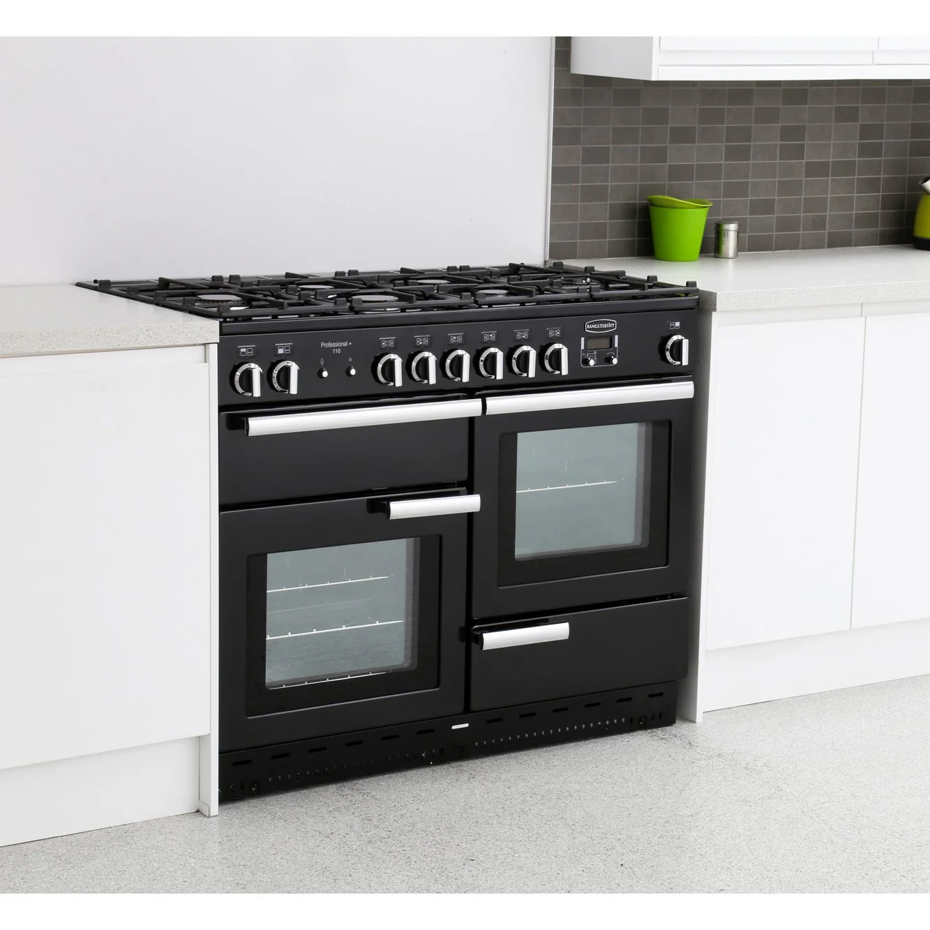 Rangemaster PROP110NGFGB/C - Black / Chrome Range Cooker - 110cm - 6 Burners - A Energy Rated - Image 2