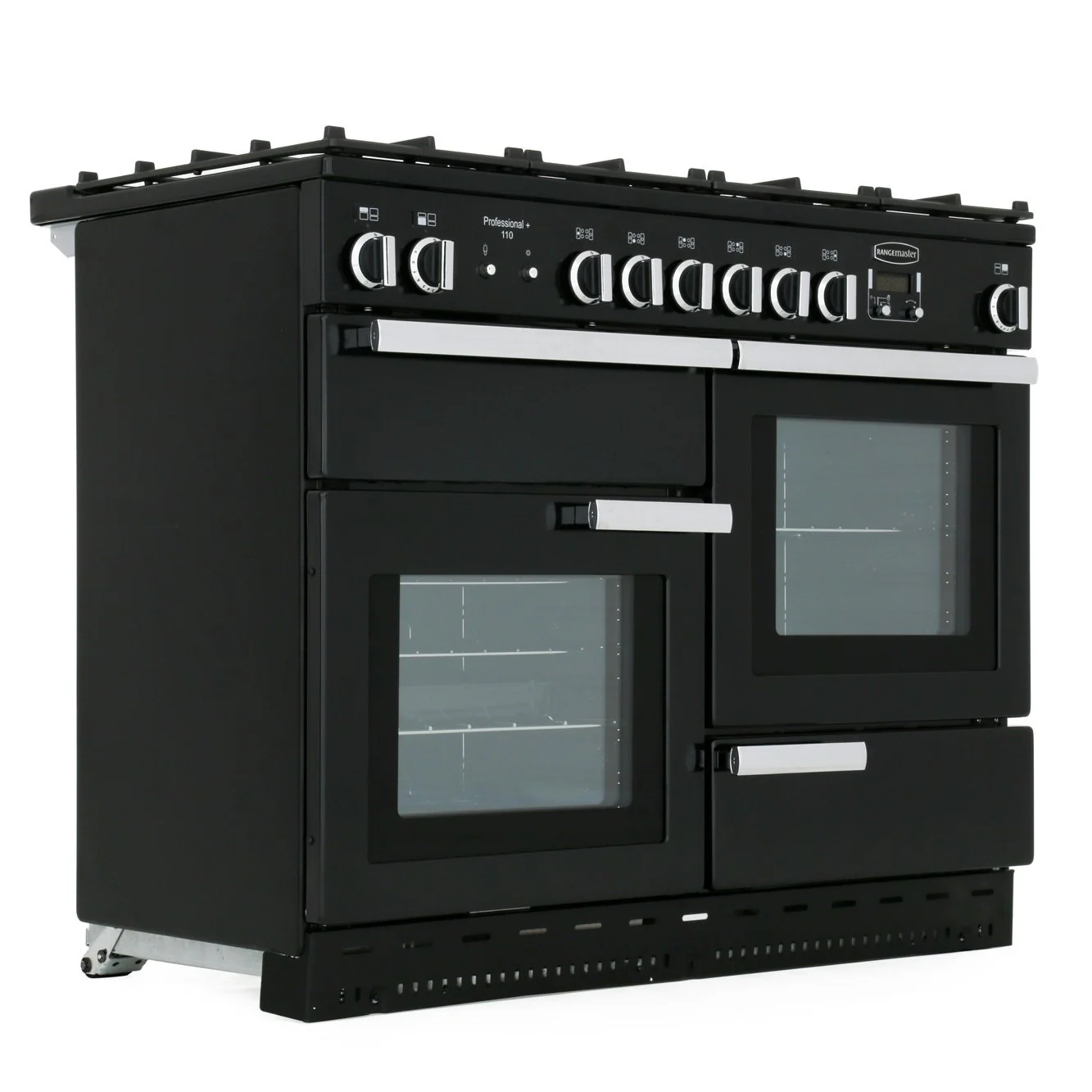 Rangemaster PROP110NGFGB/C - Black / Chrome Range Cooker - 110cm - 6 Burners - A Energy Rated - Image 3