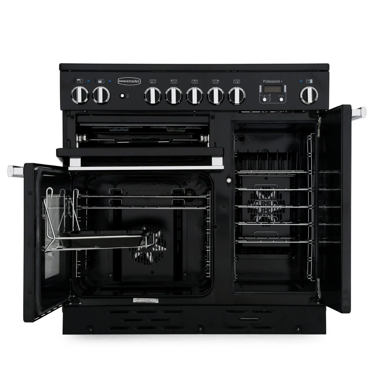 Rangemaster PROP90EIGB/C - Black/Chrome Range Cooker - 140L Dual Oven - A Rated - Image 2