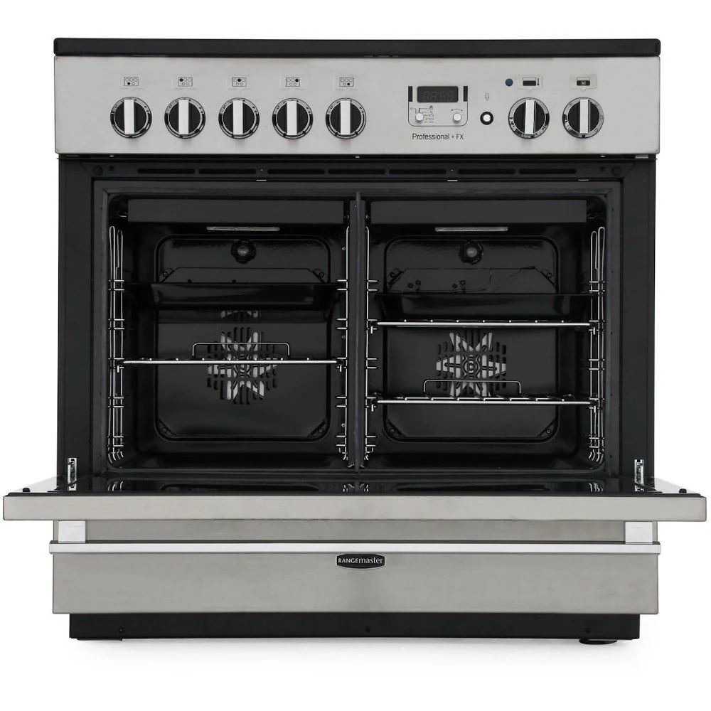 Rangemaster PROP90FXEIGB/C - Black/Chrome Range Cooker - 114L Dual Cavity - A Rated - Image 2