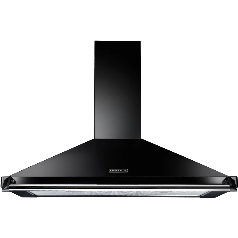Rangemaster RCLAHDC90BL/C - Black/Chrome 90cm Chimney Extractor - 480 m³/h - B Energy Rating