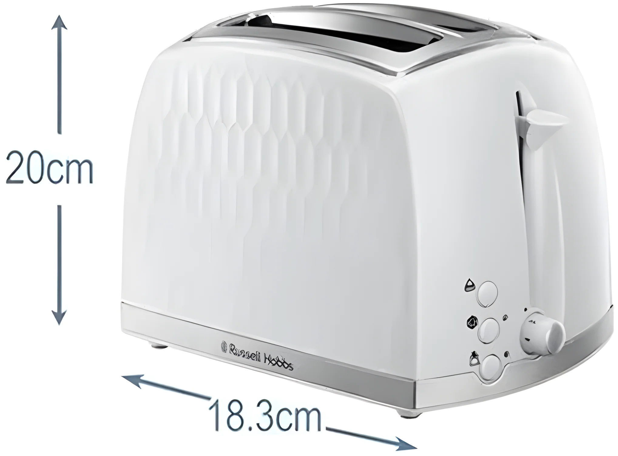 Russell Hobbs 26060 - White 2 Slice Toaster - High Lift Feature, Variable Browning - Energy Rating Unknown - Image 2