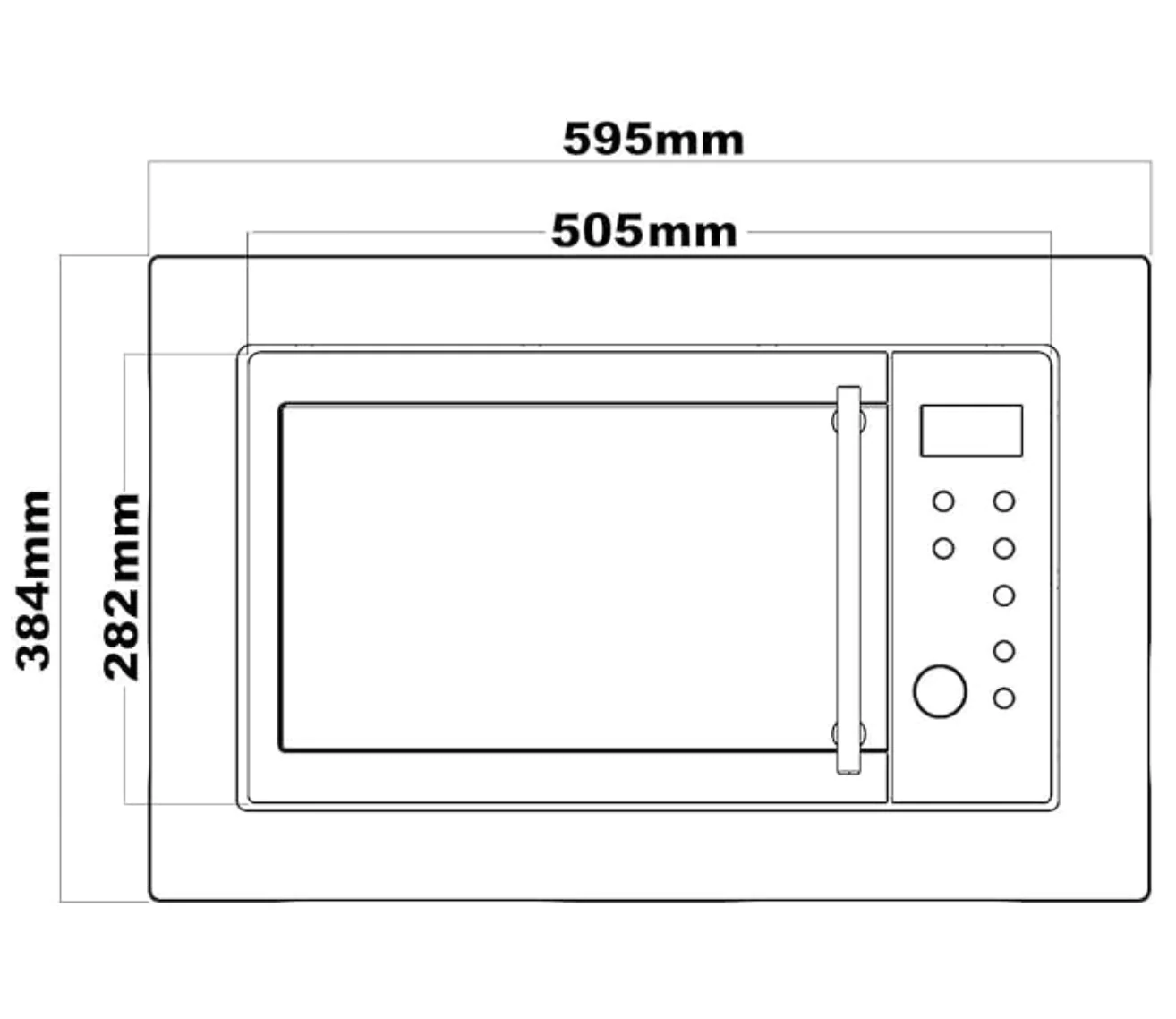 SIA BIM25BL Black 25L Integrated Built in 900W Digital Timer Microwave Oven - Image 4