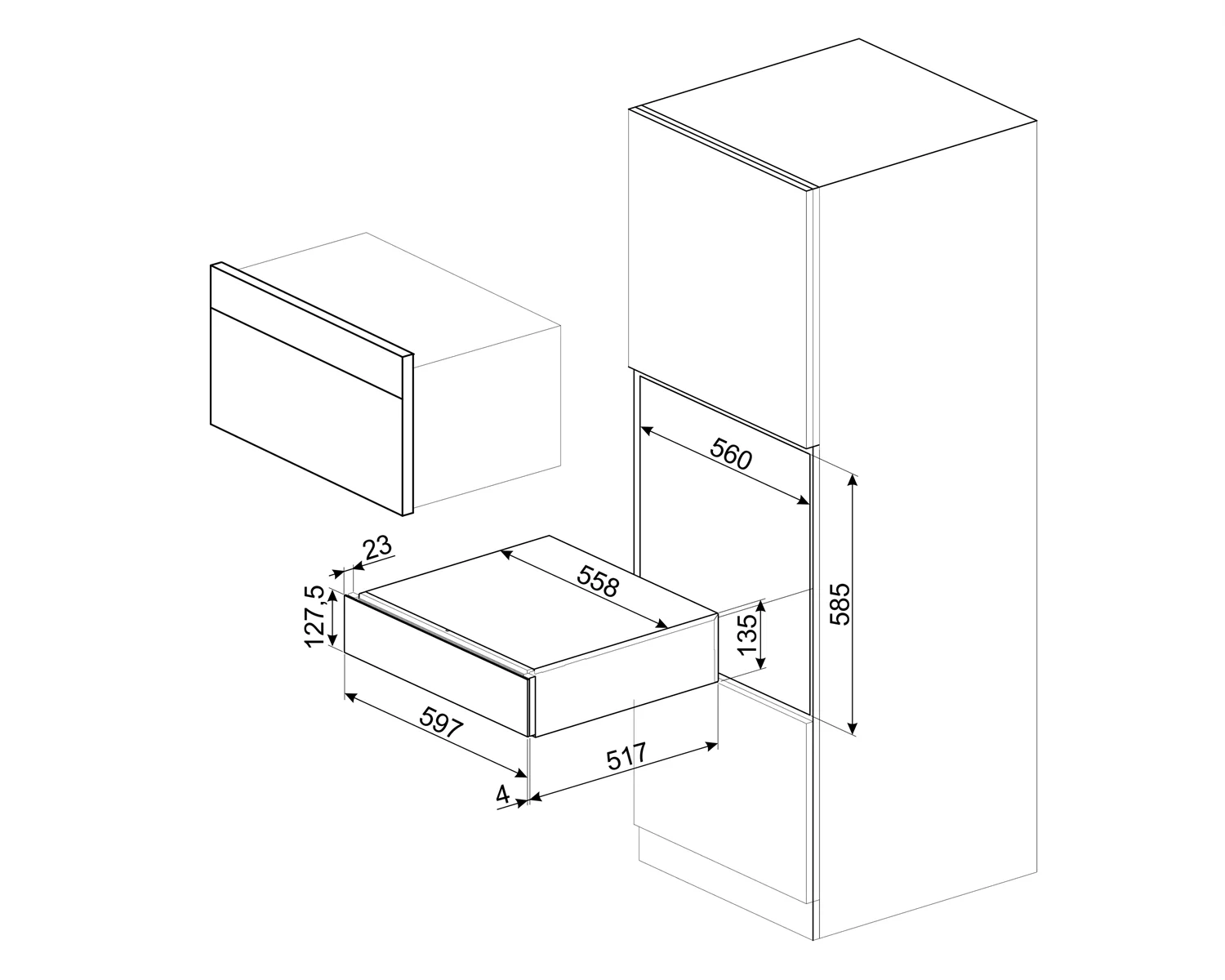 Smeg CP115S - Silver Accessory Drawer - 22L Capacity - 15cm Height - Image 3