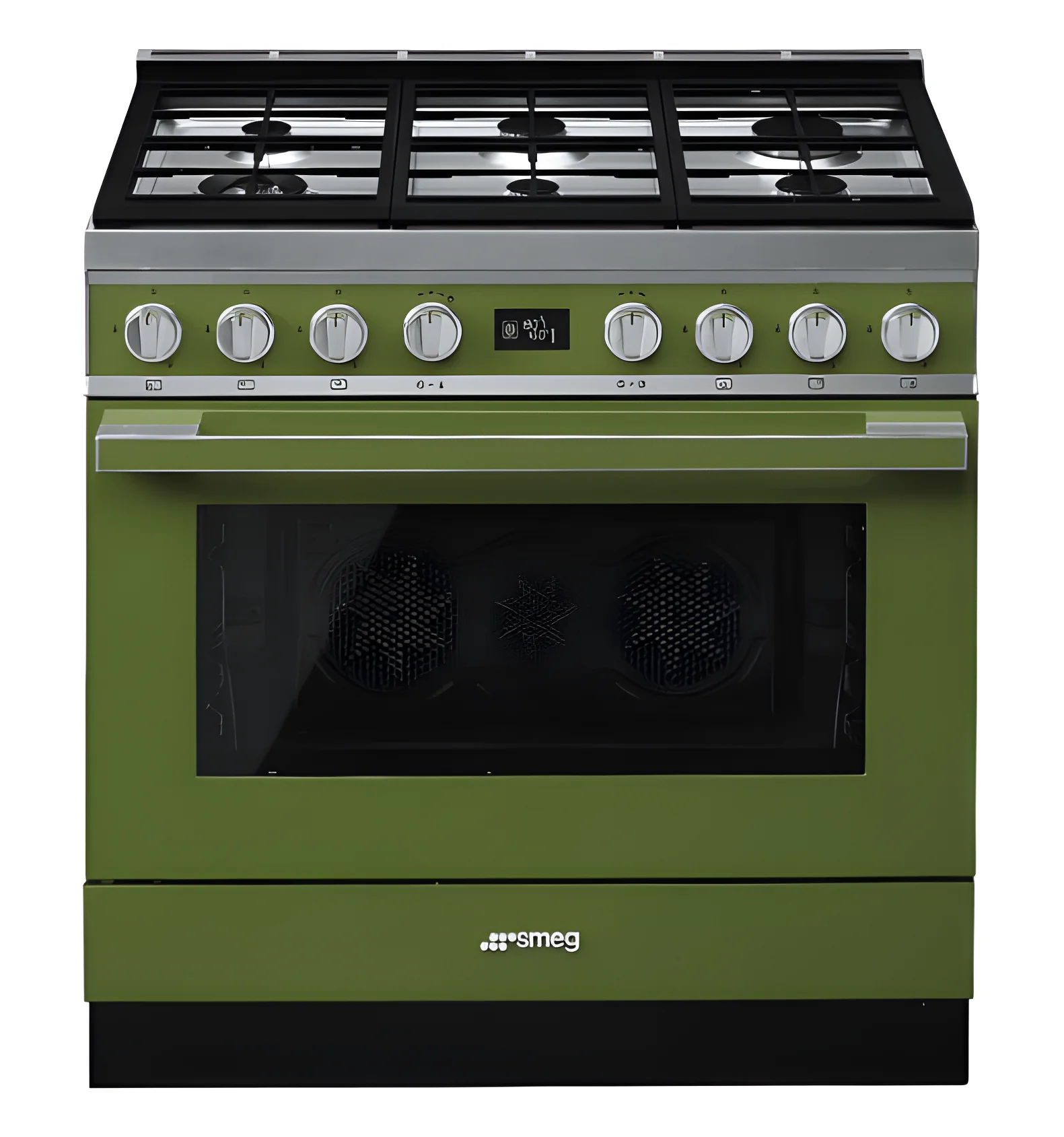 Smeg CPF9GPOG - Green 6 Zone Dual Fuel Cooker - A+ energy