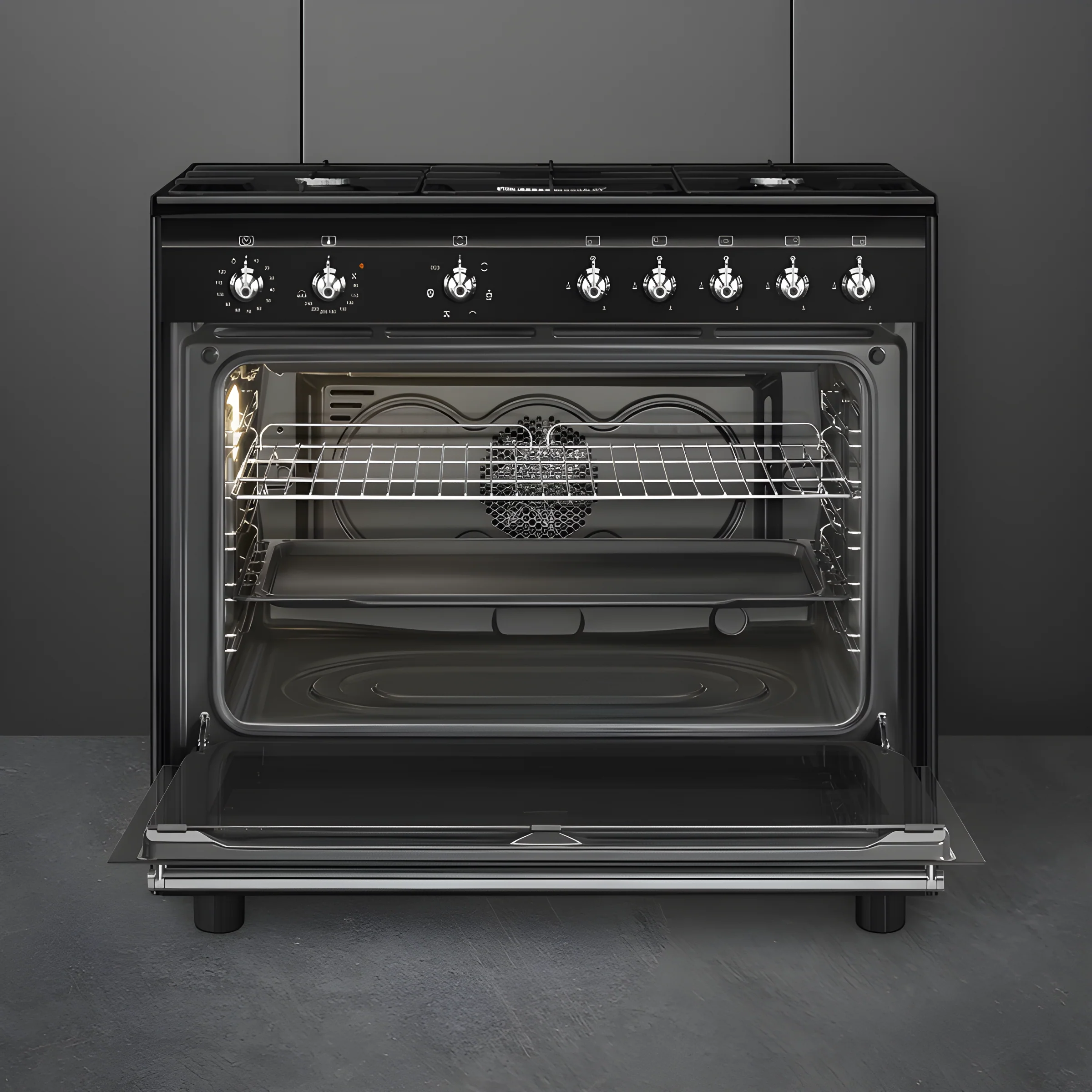 Smeg CX91GMBL - Black Dual Fuel Cooker - A energy - Image 2
