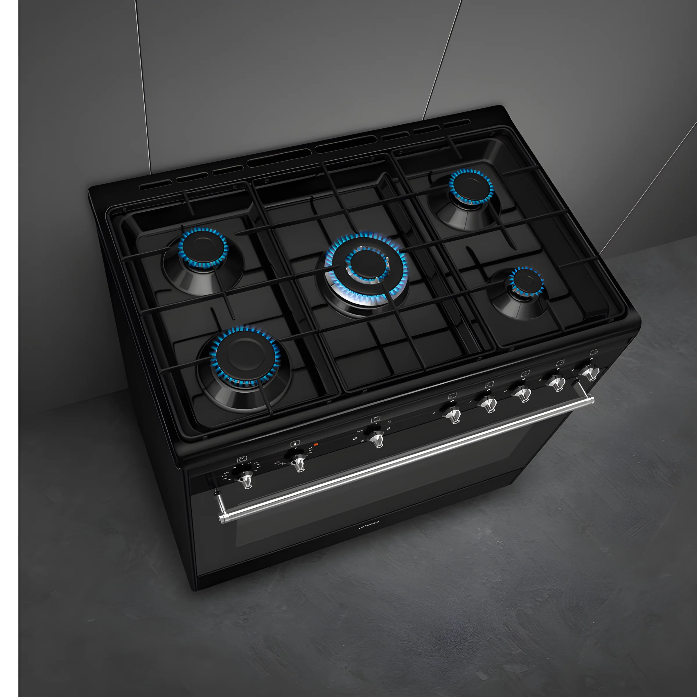 Smeg CX91GMBL - Black Dual Fuel Cooker - A energy - Image 4