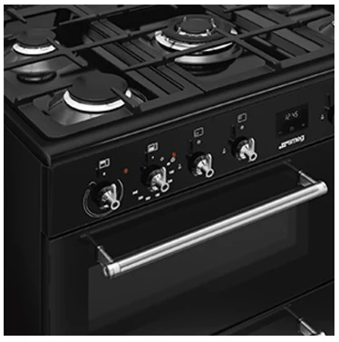 Smeg CX93GMBL - Black Dual Fuel Cooker - A energy - Image 2