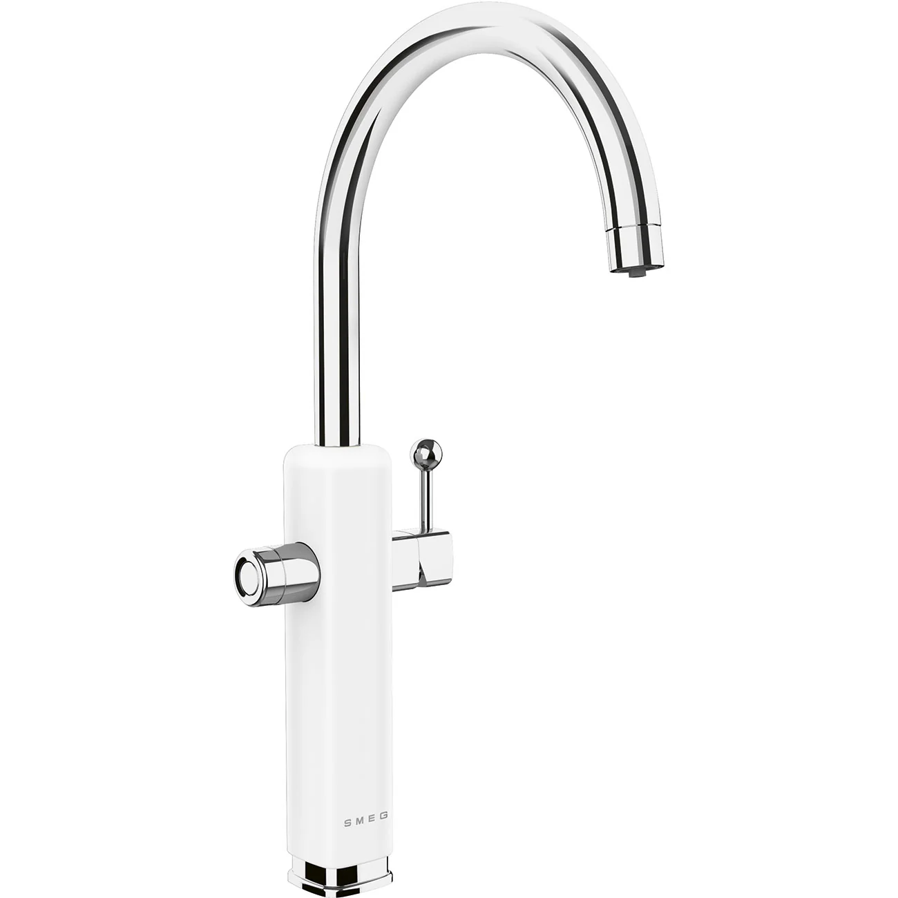 Smeg MAF50WH - Gloss White 50's Style Single Lever Mixer Tap - 360° Rotation