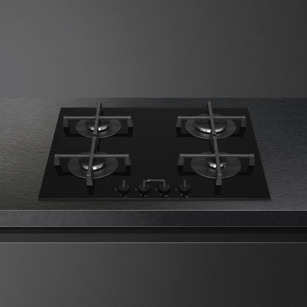 Smeg PV264B - Black 60cm Gas Hob - 4 Burners - Image 2