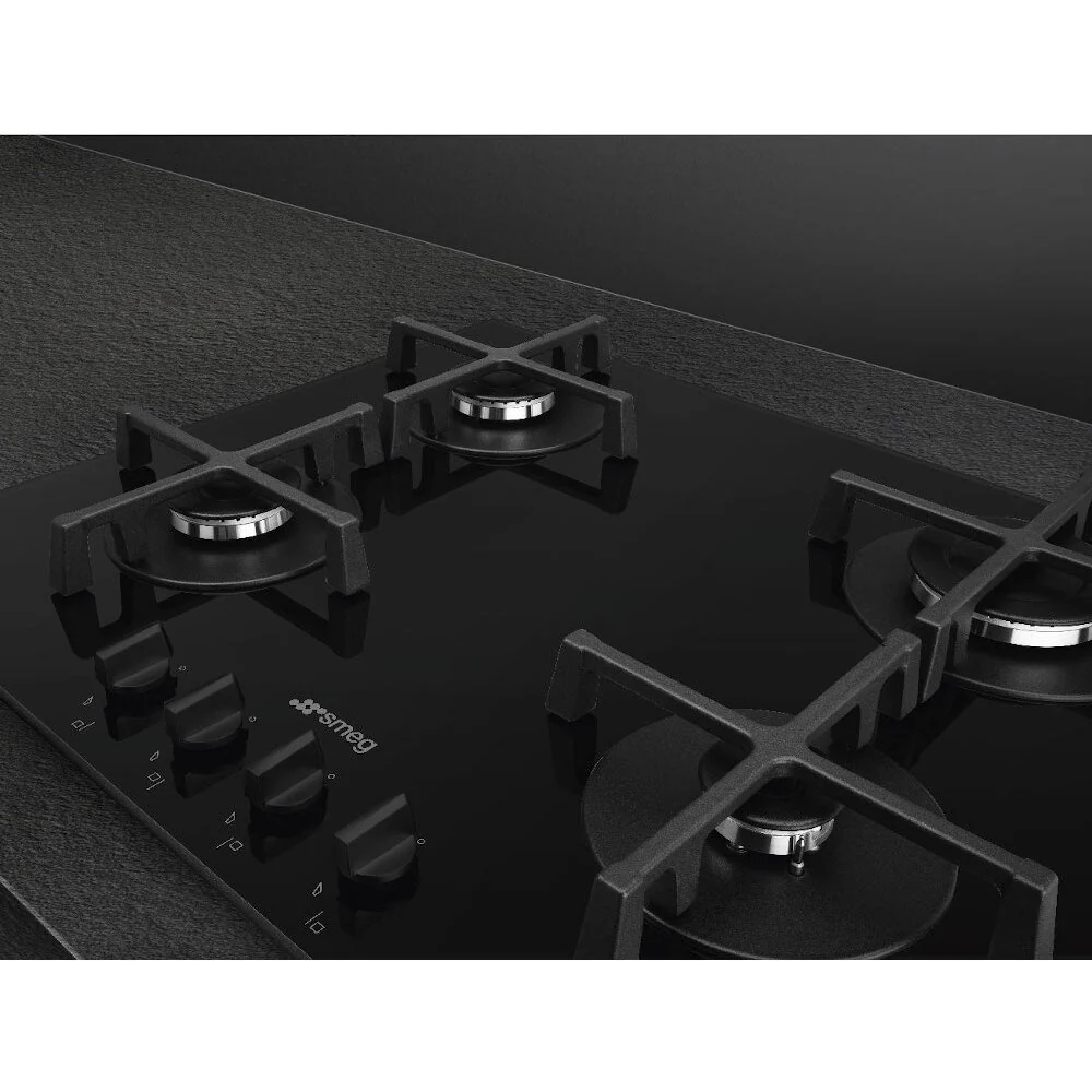 Smeg PV264B - Black 60cm Gas Hob - 4 Burners - Image 4