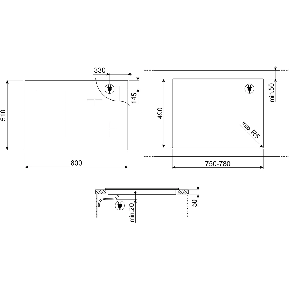 Smeg SIM3864MB - Black 80cm Induction Hob - 6 Cooking Zones - Image 4