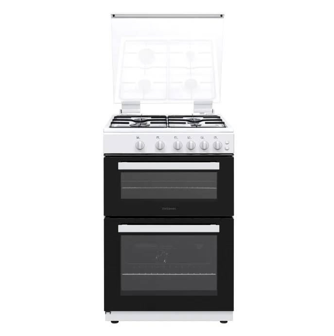 Statesman GDL60W2 - White 4 Zone Gas Cooker - LPG Convertible Manual cleaning - A+ energy