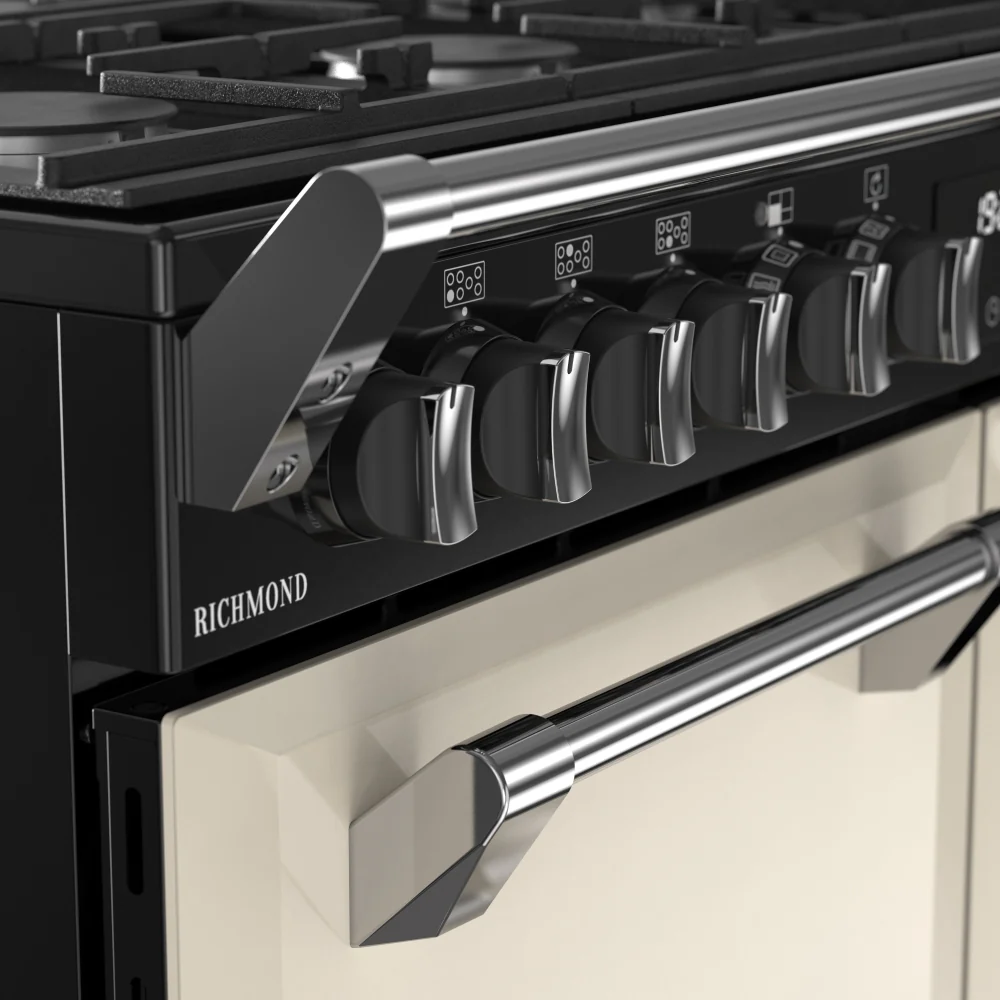 Stoves RCA RICH 100DF CRM 444411857 - Cream Range Cooker - 196L Capacity - Quad Oven - 7 Burner - A Energy - Image 4
