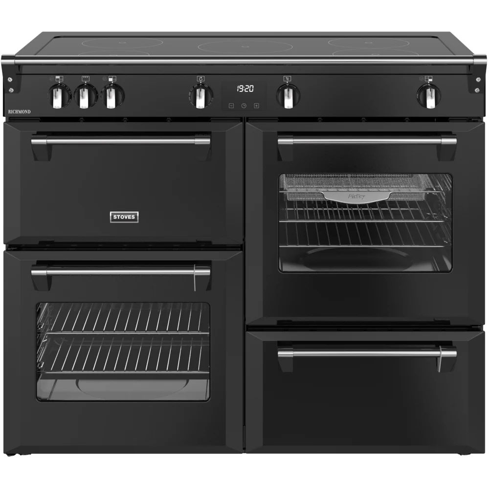 Stoves RCA RICH 110Ei TCH BL 444411865 - Black 110cm Range Cooker - Quad Oven, Induction Hob, A Energy
