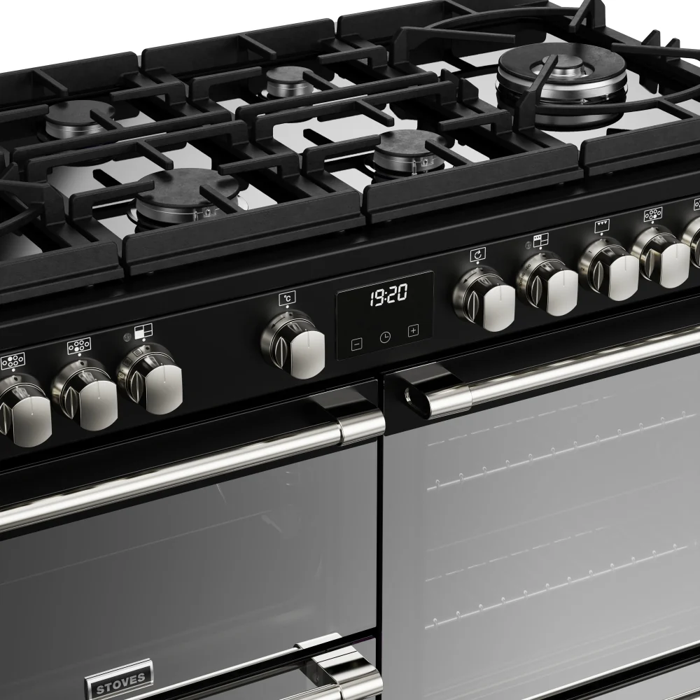 Stoves Sterling Deluxe D1100DF GTG 444411477 - Black 110cm Dual Fuel Range Cooker - 6 Burners, Quadruple Ovens, A Rated - Image 3