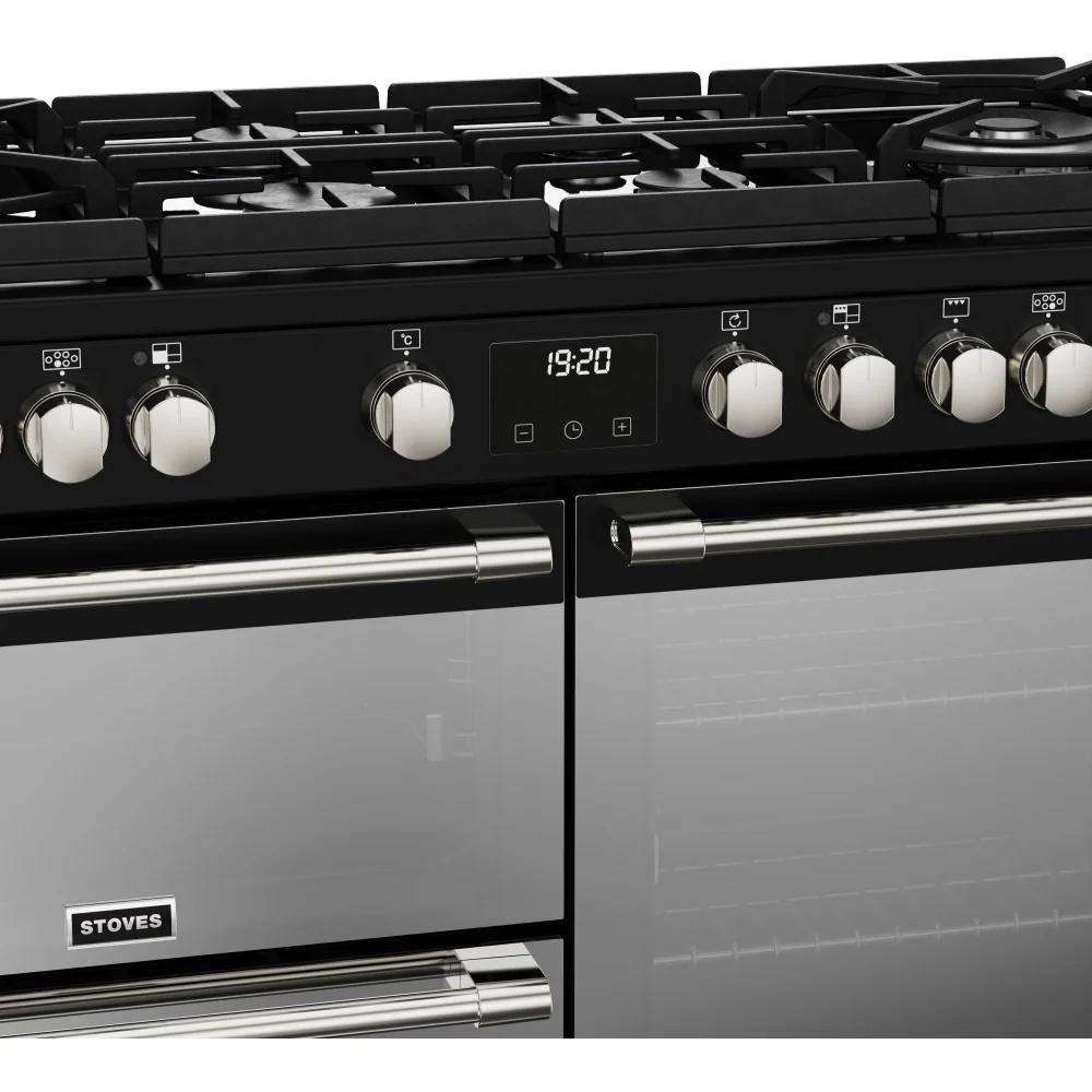 Stoves Sterling Deluxe D1100DF GTG 444411477 - Black 110cm Dual Fuel Range Cooker - 6 Burners, Quadruple Ovens, A Rated - Image 4