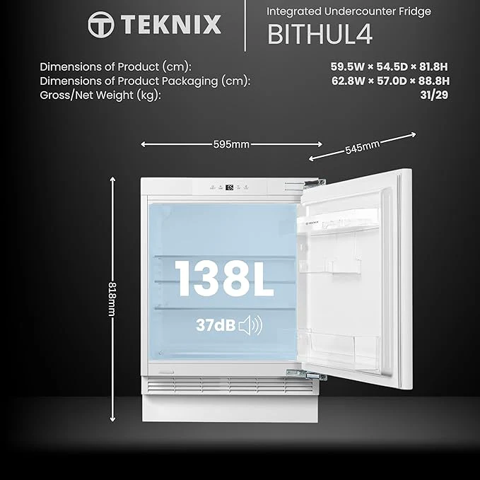 Teknix BITHUL4 - Built under Fridge - E energy - Image 2