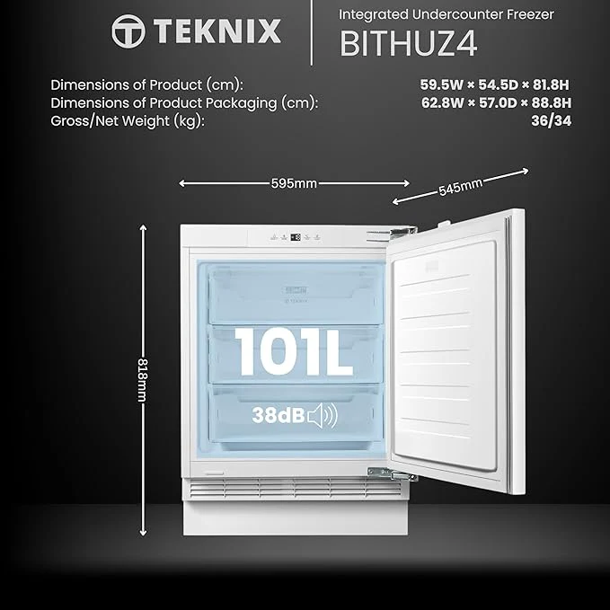 Teknix BITHUZ4 - Undercounter Freezer - E energy - Image 6