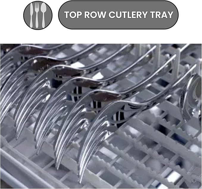 Teknix TFD616W - White Freestanding Dishwasher - E energy **TOP CUTLERY RACK** - Image 3