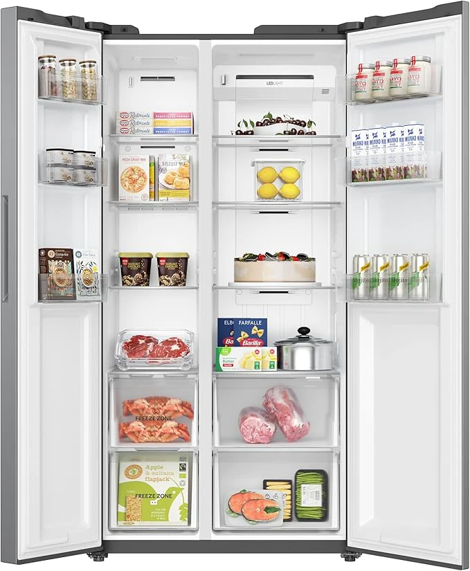 Teknix TX2SBS1791PS - Silver American Fridge Freezer - 530L - Side-by-Side - Frost Free - E Energy - Image 3