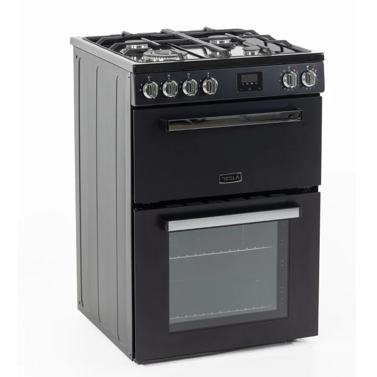 Tesla TMRDF60B - Black/Stainless Steel Dual Fuel Range Cooker - 68L - A Energy - Image 2